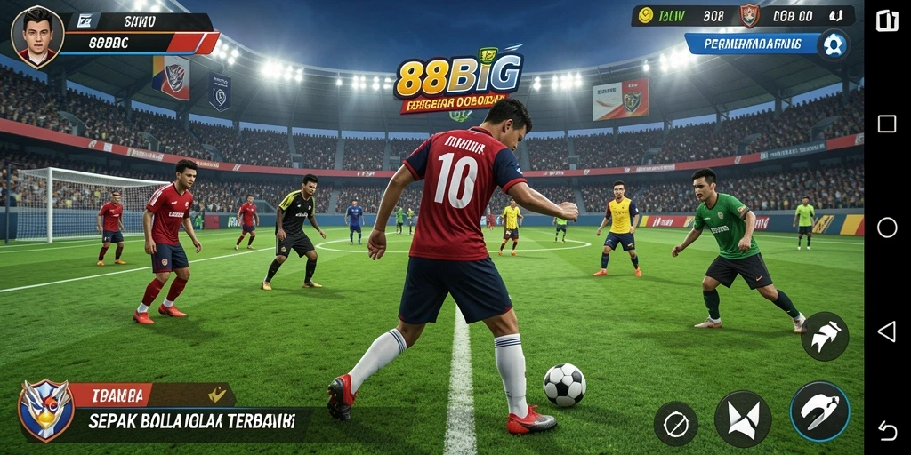 Tampilan gameplay <strong>88BIG</strong> yang menakjubkan saat pertandingan sepak bola berlangsung.