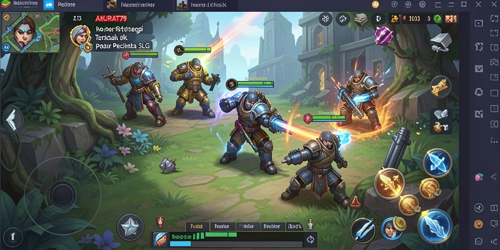 Screenshot gameplay menunjukkan pertempuran strategi yang menarik di AKURAT79.