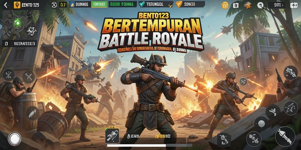 Screenshot BENTO123 menampilkan aksi seru dalam pertempuran Battle Royale.