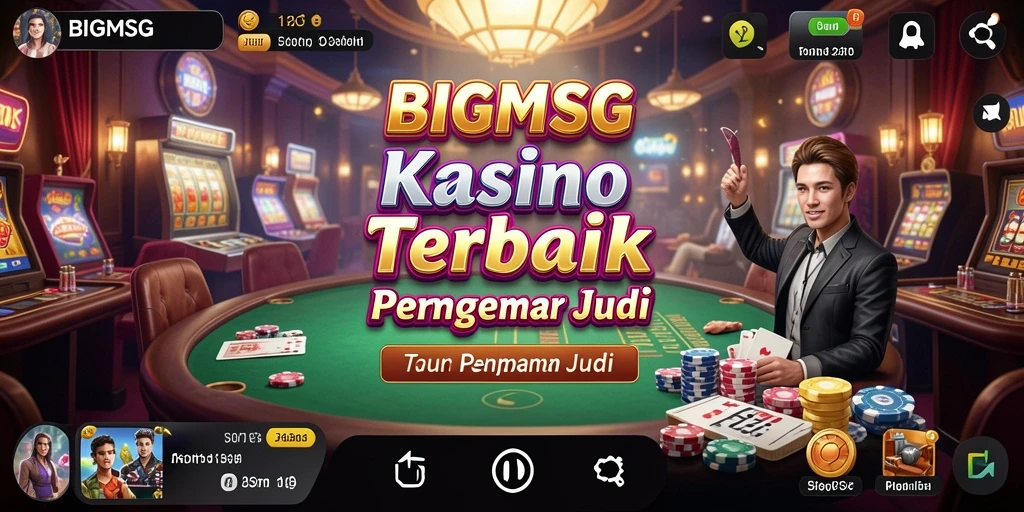 Tangkapan layar utama BIGMSG menampilkan permainan Kasino yang seru.