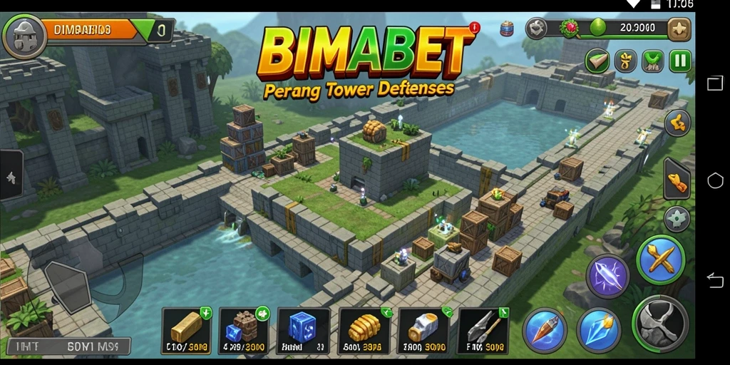 Gameplay seru dan menantang dalam BIMABET di Tower Defense.