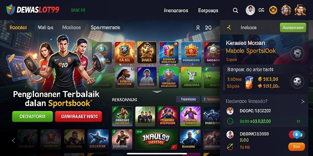 Tampilan gameplay menarik dari aplikasi Sportsbook DEWASLOT99.