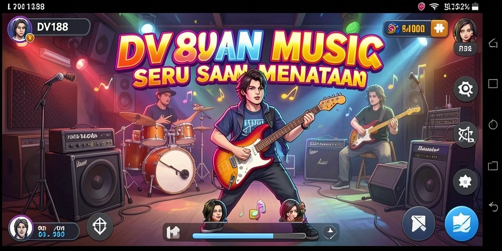 Tampilan gameplay seru di DV188 dengan pengalaman musik interaktif.