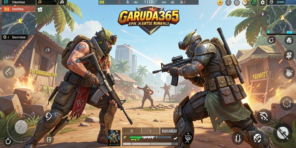 Tangkapan layar gameplay menampilkan pertempuran mendebarkan di GARUDA365.