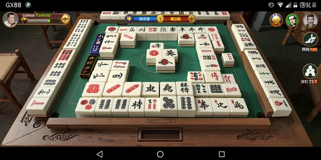 Screenshot GX88 menampilkan momen seru permainan Mahjong.