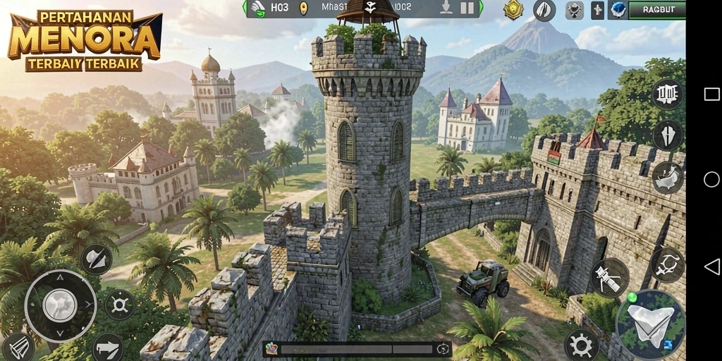 Tampilan gameplay H03 yang mendebarkan dalam genre Tower Defense.