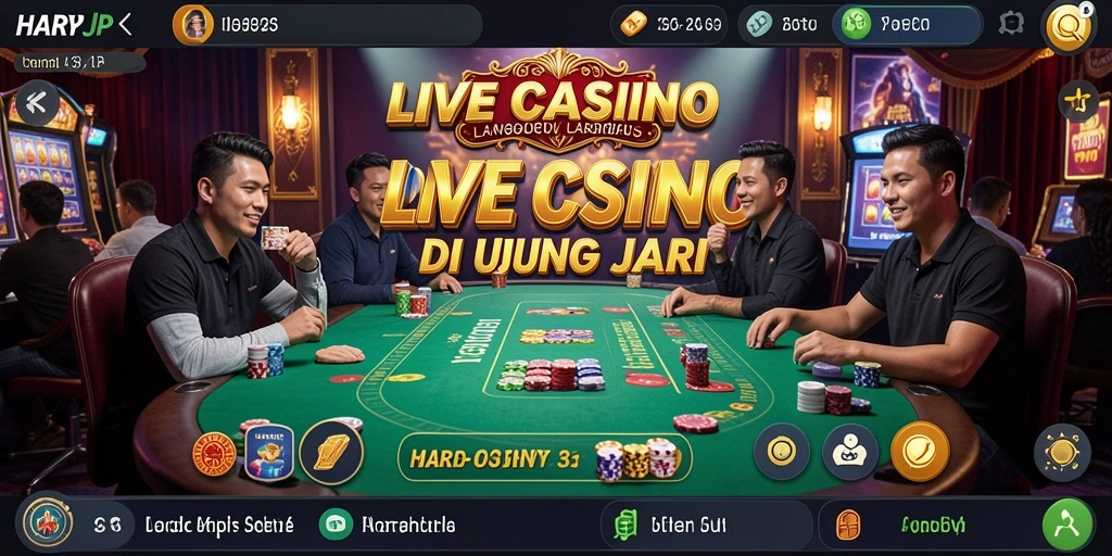 Tampilan menarik dari gameplay Live Casino yang mendebarkan.