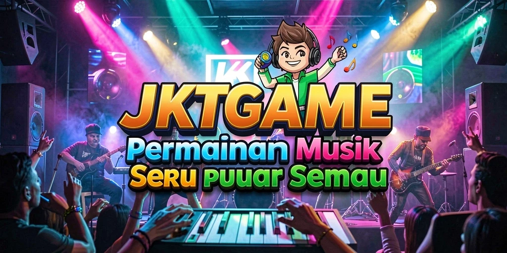 Tampilan gameplay JKTGAME dengan berbagai tampilan lagu dan tantangan.