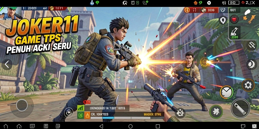 Screenshot dari gameplay JOKER11 yang memperlihatkan aksi seru di TPS.