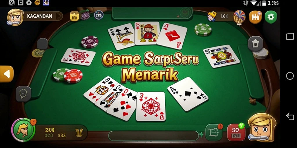 Tampilan gameplay seru KAGANDAN dalam permainan Gaple.