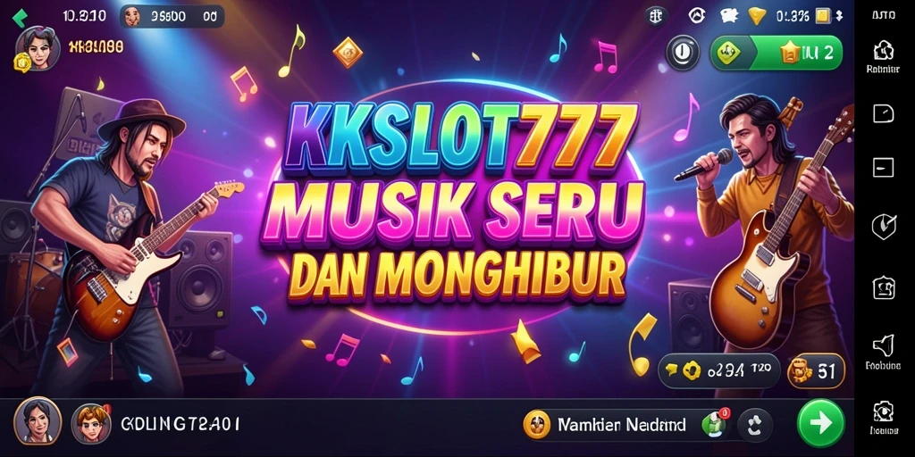 Tampilan gameplay KKSLOT777 yang menarik dengan antarmuka musik yang dinamis.