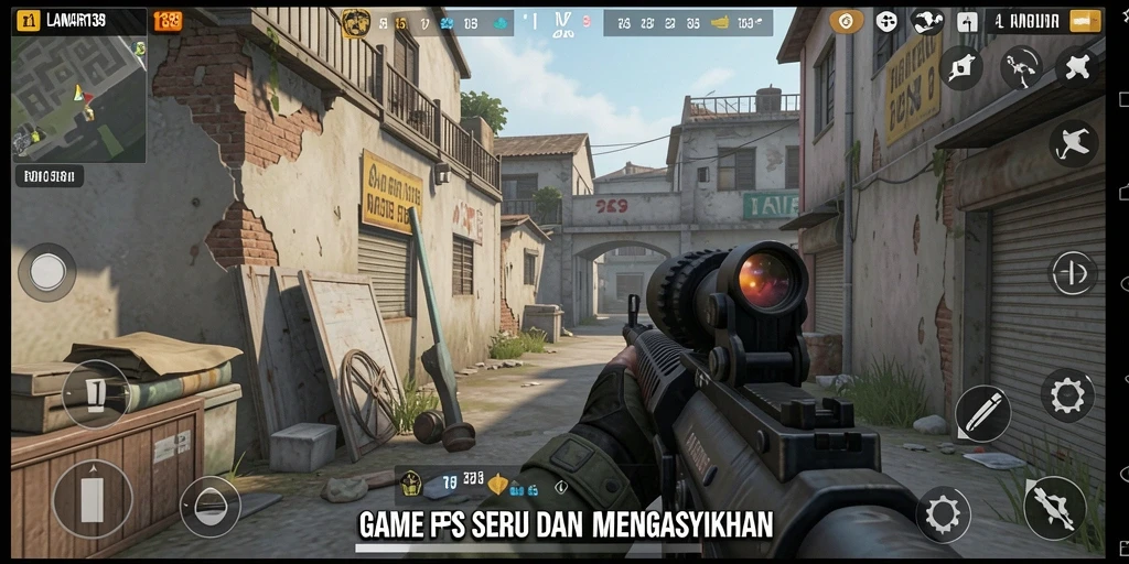 Screenshot gameplay LANCAR138 menunjukkan aksi tembak-menembak yang mendebarkan.