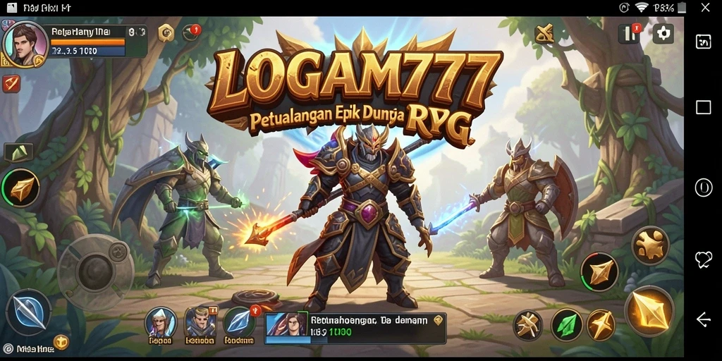 Tampilan menarik dari gameplay petualangan RPG LOGAM777.