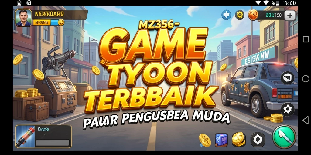 Screenshot gameplay MZ356 menampilkan pengelolaan bisnis yang dinamis.