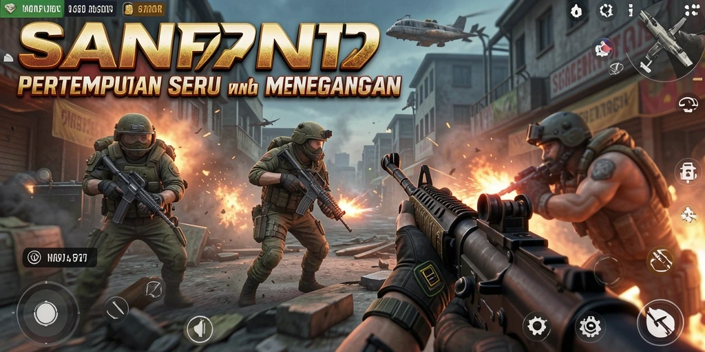 Gameplay intens SAND77 dengan aksi menembak seru.