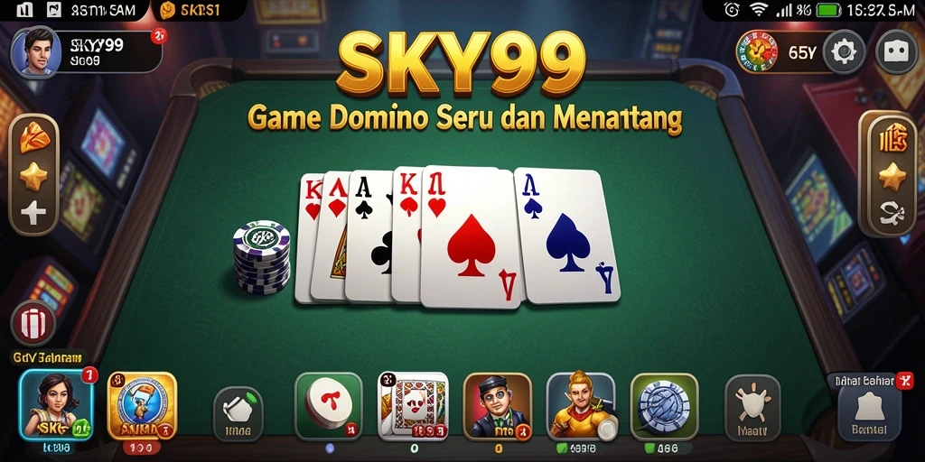 Tampilan gameplay seru dari game Domino SKY99.
