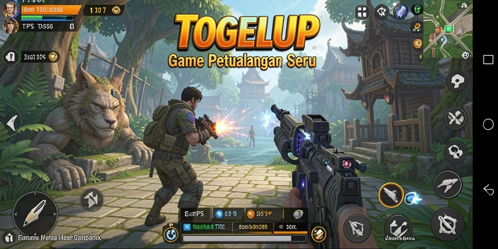 Tampilan gameplay seru TOGELUP dengan aksi TPS yang mendebarkan.